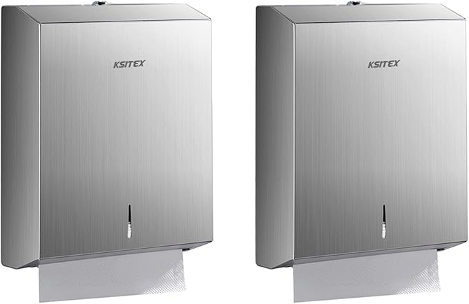 Paper Towel Holder Dispenser Wall Mount 2PCS, Stainless Steel Paper Towel Dispenser, Toilet Paper Napkin Holder, C Fold Multifold Trifold Paper Towel Dispenser, Hand Towel Dispenser for Commercial