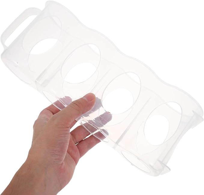 Hand Pull Type Refrigerator Organizer can Storage Box 4 Section Beverage can Dispenser for Fridge 11.41X4.33X2.75In Space-Saving Clear Plastic Organizer