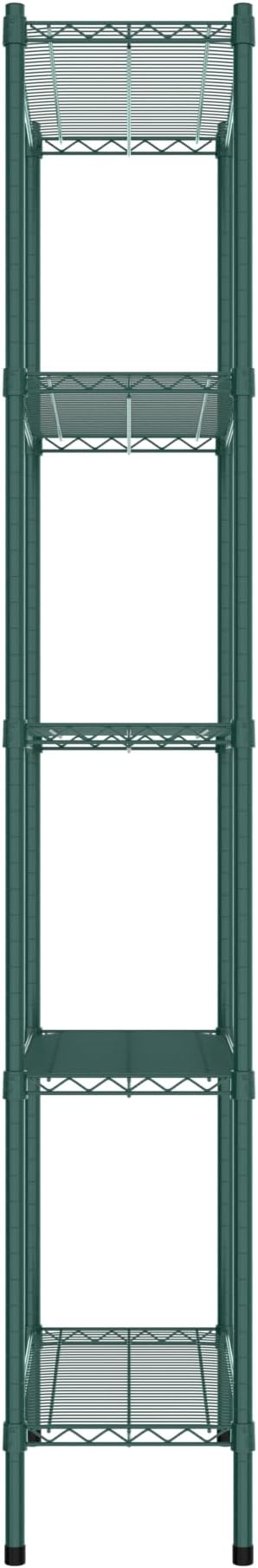 Commercial NSF Listed Green Epoxy Stationary Wire Shelving Kit 14" x 30" x 86", with 5 Shelves Perfect for Warehouse, Walk-in Refrigerator, Freezer, Grocery Store, Restaurant, Dishroom