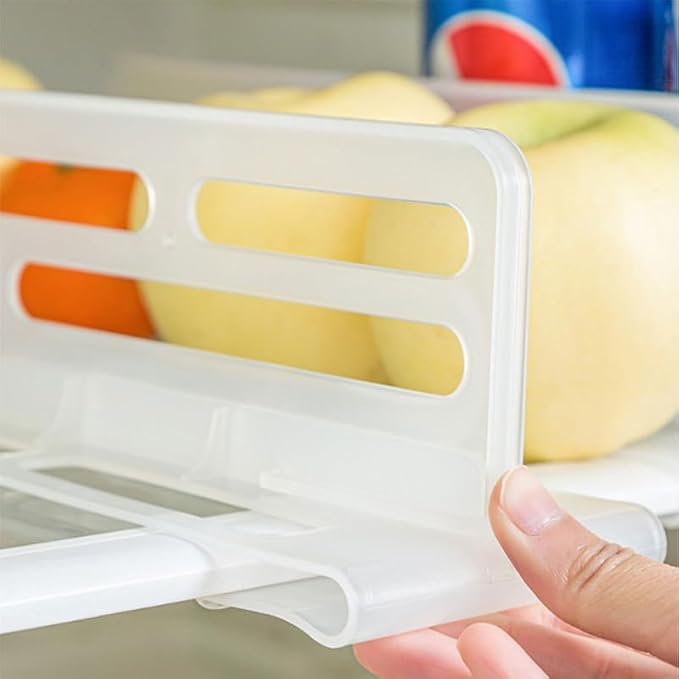 BESTOYARD 2Pcs Refrigerator Divider for Glass Shelves Organization Adjustable Freezer Cupboard Cabinet Drawer Fridge Shelf, Multifunctional Partition, Easy to Clean Grid Separator