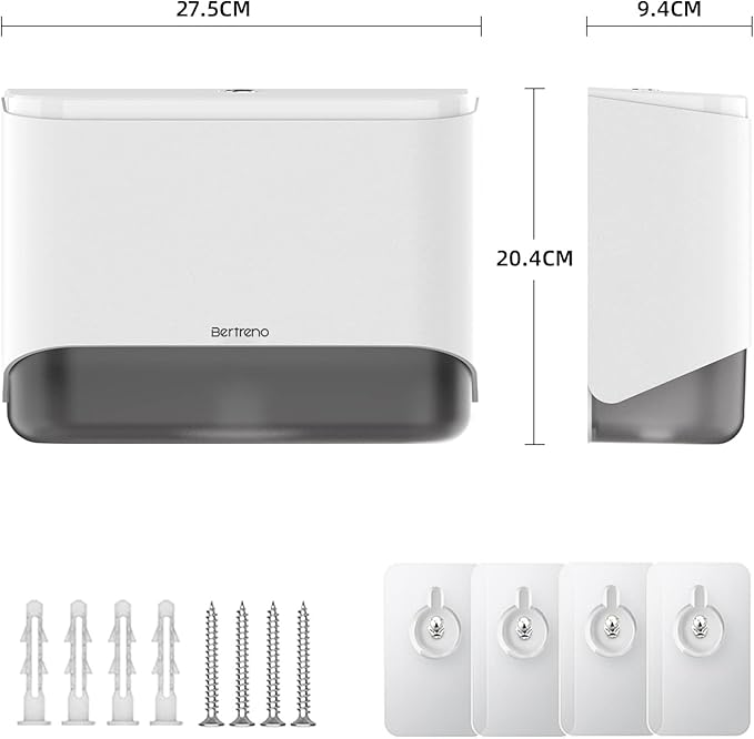 Commercial Paper Towel Dispenser Wall Mount Paper Towel Holder Large Capacity 200 Multifold/Trifold/C Fold Hand Towel Dispenser Bathroom Tissue Dispenser (White)