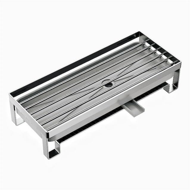 Sink Caddy Organizer, Stainless Steel Kitchen Sponge Holder, Silver, Auto-Drain Design, Countertop Storage Shelf, 9.6x3.3x2.1 Inches