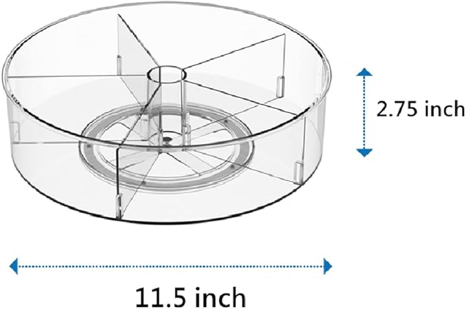 Lazy Susan Turntable Spice Rack Organizer, Food Storage Container Rotating Condiments Spinning Organizer for Kitchen Cabinets Pantry Refrigerator Countertops,Set of 2