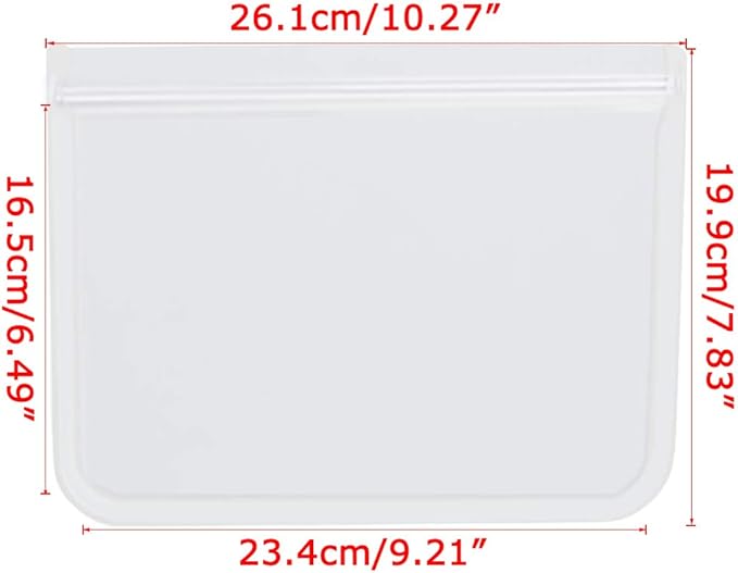 RLAVBL 1/2 Gallon Freezer Bags Reusable Food Storage Bags for Vegetable, Liquid, Snack, Meat, Sandwich, 10.2x7.87 Inch, 10 Pack