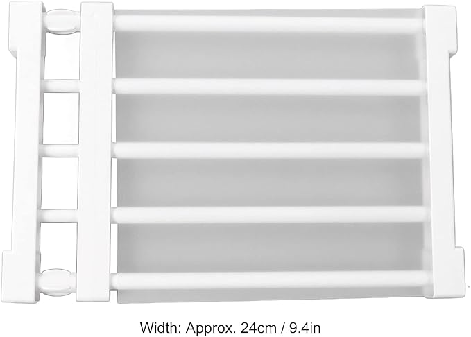 Closet Tension Shelf, Rod Expandable Storage Rack Adjustable Organizer Divider Separator Wardrobe Cupboard Hanging Shelves Pack No Slip Grip Cabinets Inside Capacity (38‑55cm /
