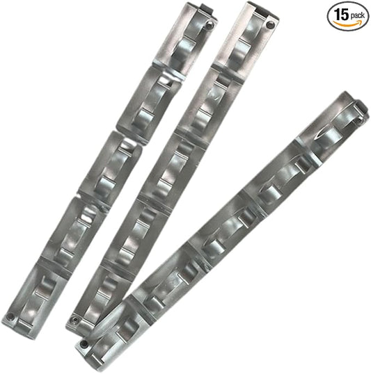 Spice Grippers for Cabinet Doors - Organizer for Spice - Spice Rack Holds 15 Spice Jars - Strong Adhesive Grippers for Pantry (Silver)