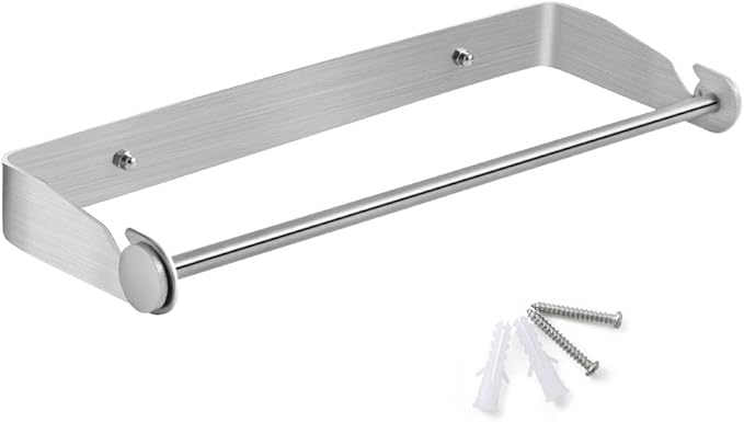 Under Cabinet Paper Towel Holder Wall Mount for Home Kitchen,Stainless Steel for Large Rolls-Brushed Nickel