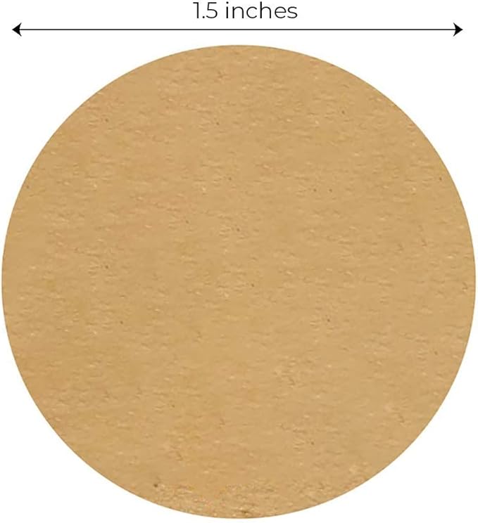 1.5" Brown Kraft Stickers / 500 Blank Brown Labels Roll/DIY Crafting Canning Project Permanent Adhesive Small Label/Made in The USA