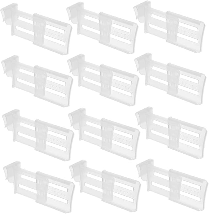 NUOBESTY 12Pcs Adjustable Refrigerator Dividers Fridge Side Door Partition for Organized Storage Easy to Install Durable and Flexible Compartment Separators for Clutter