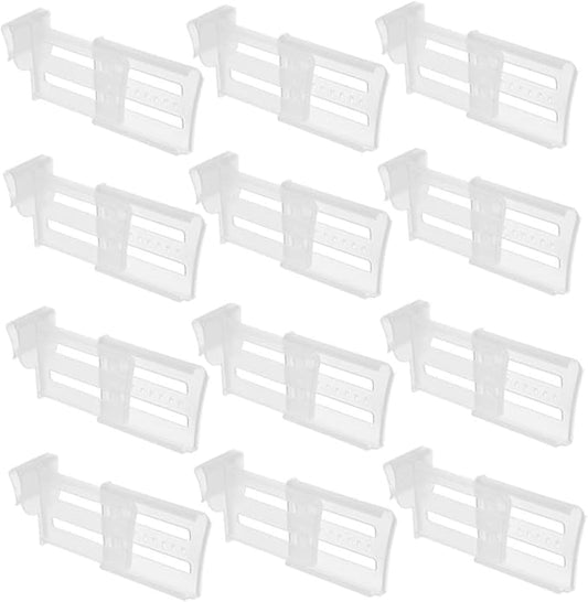 NUOBESTY 12Pcs Adjustable Refrigerator Dividers Fridge Side Door Partition for Organized Storage Easy to Install Durable and Flexible Compartment Separators for Clutter
