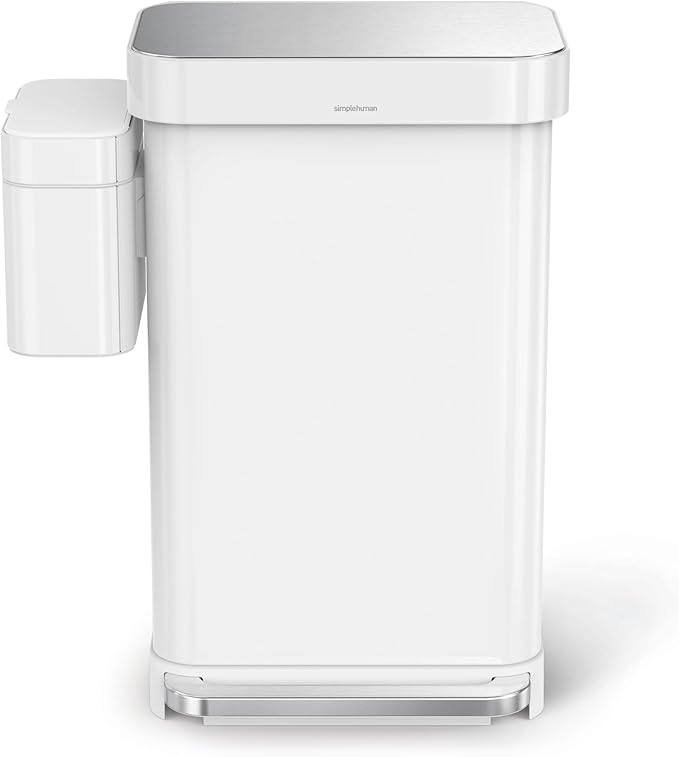 simplehuman Compost Caddy, Detachable and Countertop Bin, 4 Liter / 1.06 Gallon, White