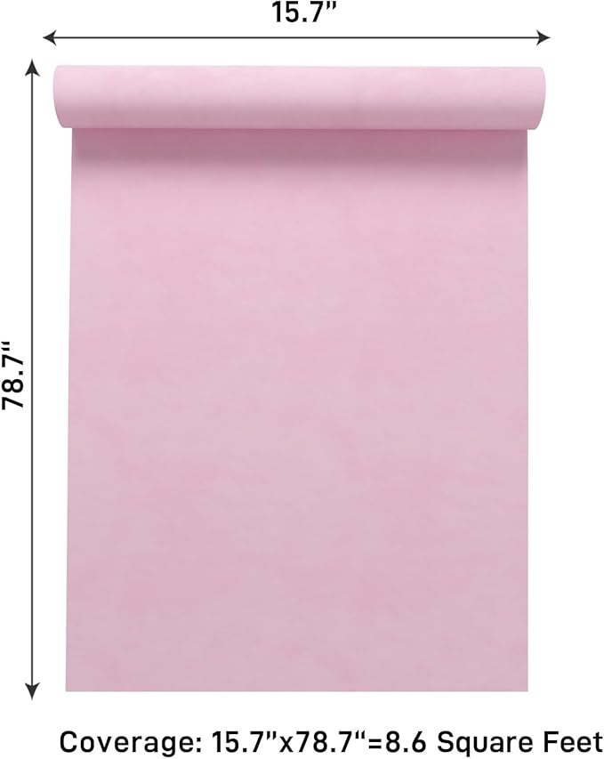 VaryPaper Self Adhesive Pink Velvet Drawer Liner 15.7" x 78.7" Soft Fabric Flocking Contact Paper for Cabinets Shelves Jewelry Box Liner Felt Lining Velvet Wallpaper Peel and Stick for Nursery Bedroom
