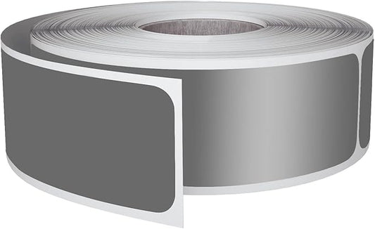 Royal Green Rectangular Color-Coding Labels 3x1 Metallic Silver Sticker Roll (75mm x 25mm) - 250 Pack