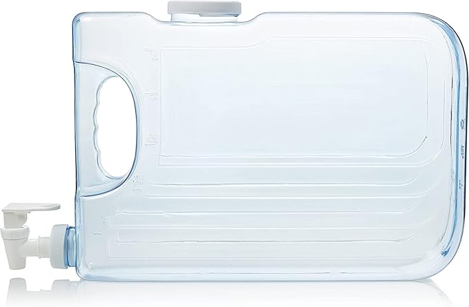 Arrow Home Products Oasis Drink Dispenser for Fridge, 1.25 Gallon - Plastic Beverage Dispenser with Spigot for Easy Dispensing - BPA Free Clear Plastic - Convenient Handle, Easy-Pour Spout