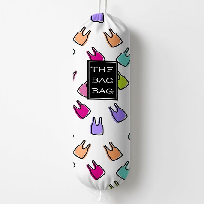 The Bag Bag Grocery Bags Holder, Funny Multicolor Bags Pattern Grocery Sacks Holder Organizer For Shopping Sack, Reusable Hanging Trash Sack Dispenser, Kitchen Gift For Women Family Friends