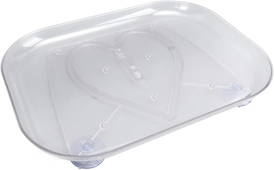 360° Rotating Tray for Refrigerator, Clear Lazy Susan Organizer with Anti Slip Design, Rectangular Fridge Turntable Organizers for Cabinet, Pantry, Kitchen, Bathroom (S)