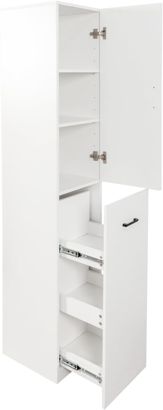 KEIKI Pull-Out Kitchen Pantry Storage Cabinet with Multi-Tier Shelf, Spice Rack Next to Fridge, Freestanding Wood Cabinet Hutch Food Pantries Cupboard for Dining Room, Narrow Spaces