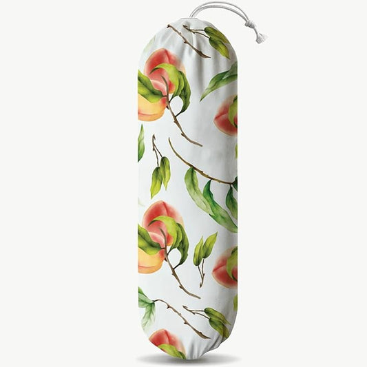 Peach Plastic Bag Holder, Canvas Grocery Bags Organizer for Home Kitchen Pantry, Plastic Bags Storage Container Dispensers, Home Kitchens Decor Gifts, Kitchen Pattern Garbage Bag 49