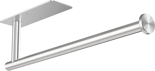 Paper Towel Holder Under Cabinet, Self Adhesive Paper Towel Roll Holder Stick on Wall, Stainless Steel Paper Towel Rack for Kitchen, Bathroom, RV