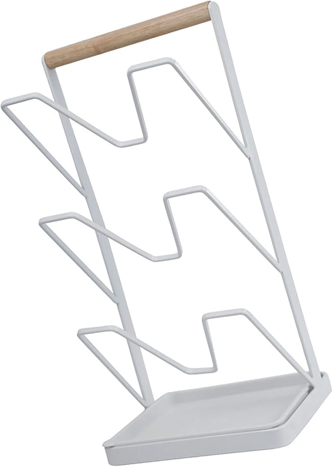 Pots and Pans Lid Organizer 3 Layer Pot Lid Holder Vertical Pot Cover Drainage Storage Rack Chopping Board Organizer for Kitchen