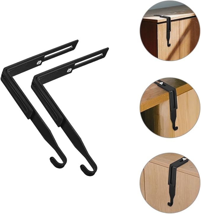 BESPORTBLE 2pcs Adjustable Over Door Cabinet Hooks Heavy Duty Metal Hanging Organizer Multipurpose Hooks for Bedrooms and Cabinets Sturdy Minimalist Design with Flexible Fit