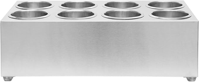 8-Hole Stainless Steel Utensil Holder, Silverware Flatware Cylinder Holder, Detachable Countertop Silverware Organizer, Flatware Caddy for Utensil Fork Spoon For Kitchen Restaurant