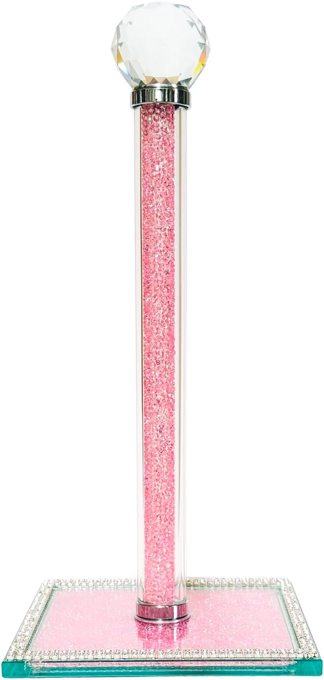 Crystal Paper Towel Holder Countertop Bling Pink Paper Towel Holder Stand