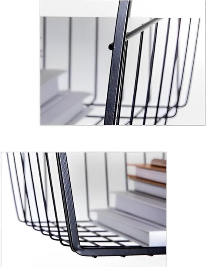 Under Shelf Storage Basket, Pantry Organizers and Storage Laundry Room Organization Under Cabinet Shelf Multipurpose Metal Under Shelf Wire Basket for Kitchen Office Desk (26cm/10in)
