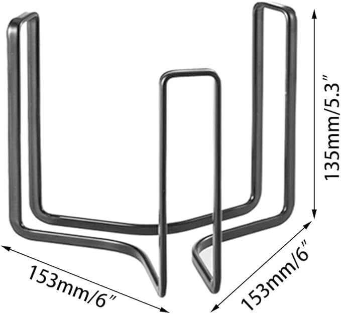 Dinnerware Bowl Plate Holder Fit for 6.5 Inches Diameters Bowl, Metal Bowl Storage Dying Display Rack for Kitchen Drawer, Countertop, Cabinet, Shelf, Cupboard (Black, 2L Bowl rack+ 2L Disc rack)