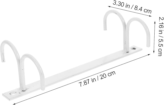 Cabinet Mug Hooks Rack, White Iron Kitchen Rack with 4 Hooks, Space-Saving Cupboard Holder and Utensil Organizer for Kitchen Storage