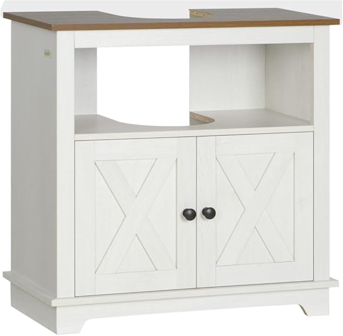 Generic Pedestal Sink Storage Cabinet With 2 Doors and Shelf, Under Sink Bathroom Space Saver Organizer, Vanity Furniture