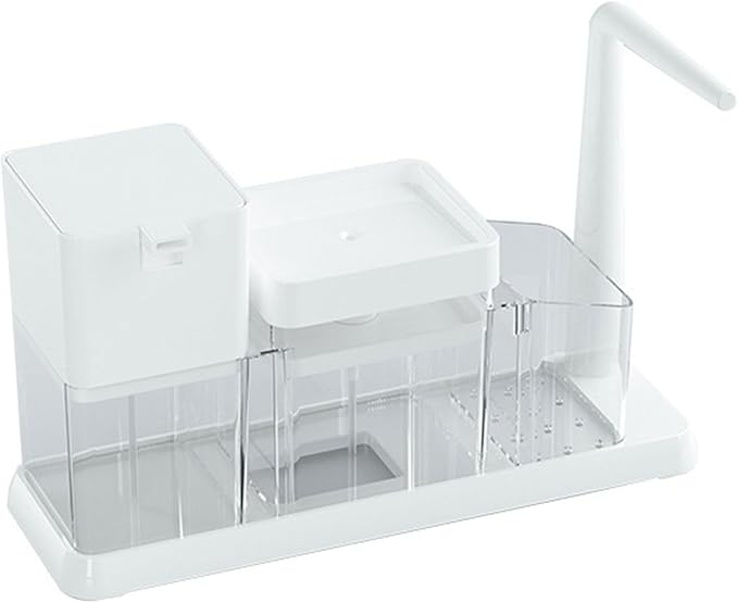 Press Styles Soap Dispenser Shelf Bathroom Counter Organizers Includes Detachable Storage Tray for Toothbrush Bathroom Soap Dispenser with Storage Tray