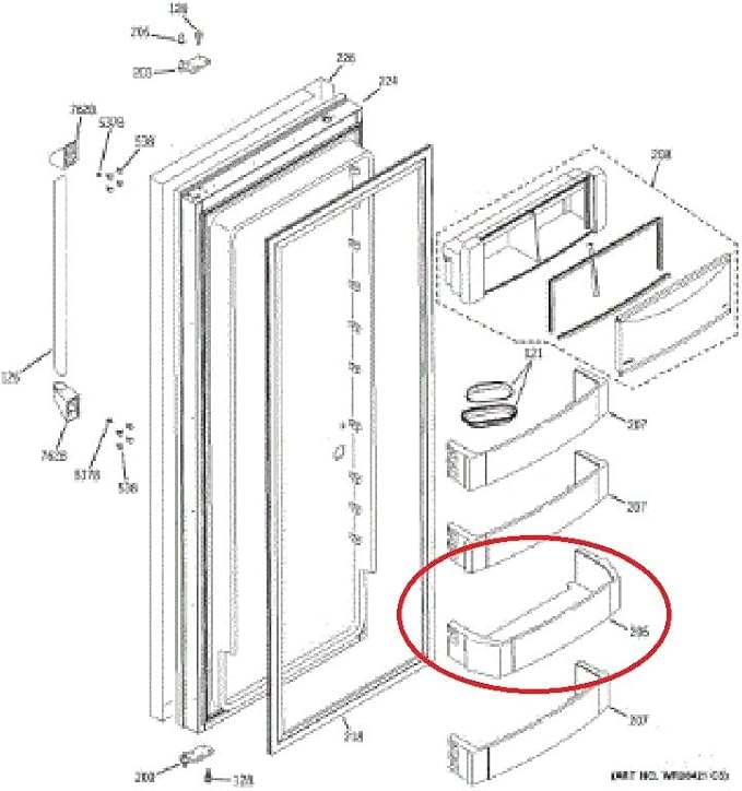 WR71X10409 Gallon Door Bin - for GE Refrigerator Door shelves - Fridge door condiments beverages organizer - Refrigerator door bin replacement - Fridge front transparent shelves bins - W 22.8 in