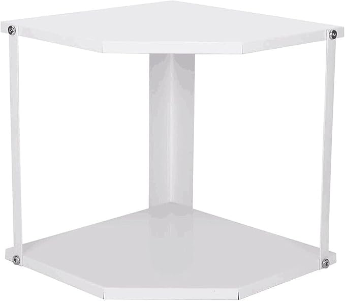 HUIJIN H066,Kitchen Storage Rack, Corner Rack Shelves, Multi-Layer Pot Storage Rack,Metal Frame Corner Bookshelf Stand Display Rack for Kitchen (White)