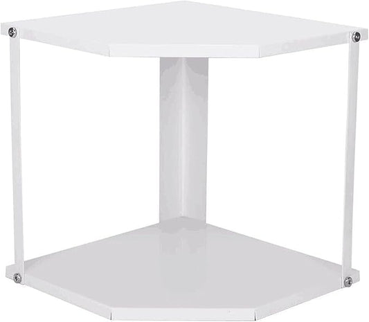 HUIJIN H066,Kitchen Storage Rack, Corner Rack Shelves, Multi-Layer Pot Storage Rack,Metal Frame Corner Bookshelf Stand Display Rack for Kitchen (White)