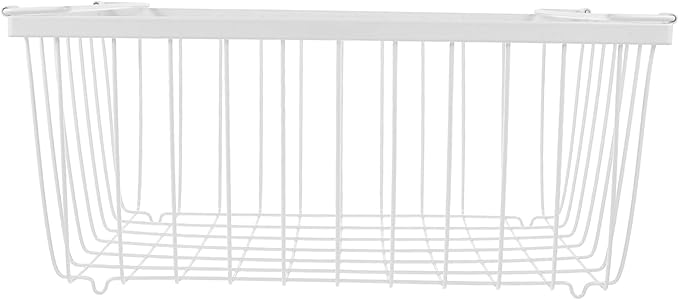 HOMSFOU Deep Freezer Wire Storage Basket Metal Refrigerator Organizer Bin Handles Vertical Sides