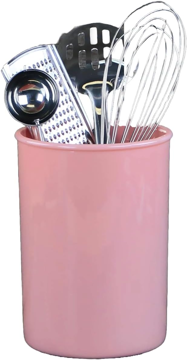 Reston Lloyd Calypso BasicsMultipurpose Cookware Storage Crock, Kitchen Countertop & Office Desk Organization, Durable & Food Safe BPA-Free Plastic, Pink