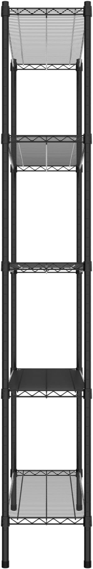 Commercial NSF Listed Black Epoxy Stationary Wire Shelving Kit 14" x 42" x 86", with 5 Shelves Perfect for Warehouse, Walk-in Refrigerator, Freezer, Grocery Store, Restaurant, Dishroom