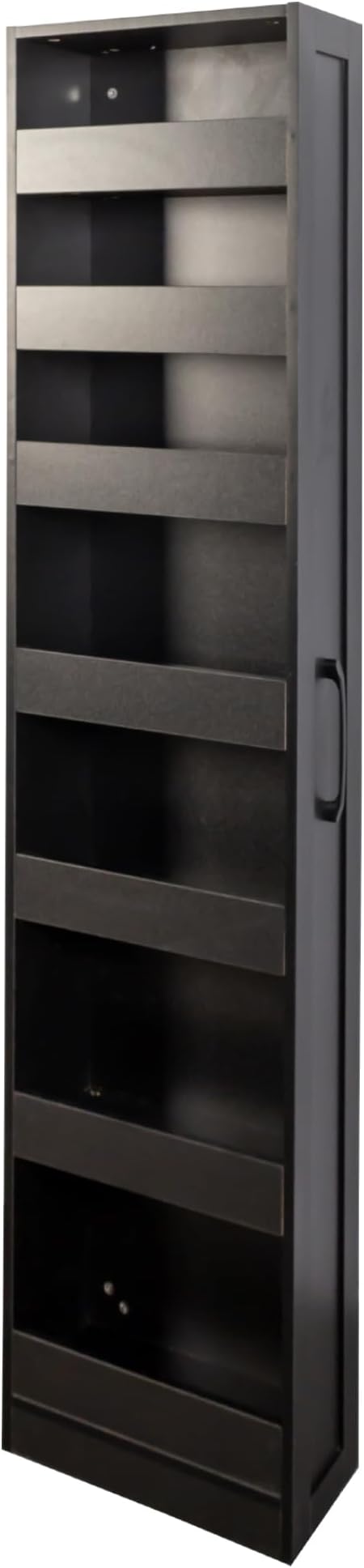 7-Tier Slim Mobile Shelving Cart with Wheels, Rolling Pantry with 7 Baskets, Narrow Pull-Out Utility Cart, Space Saving Storage Organizer Carts for Kitchen Living Room Bathroom Narrow Spaces, Black