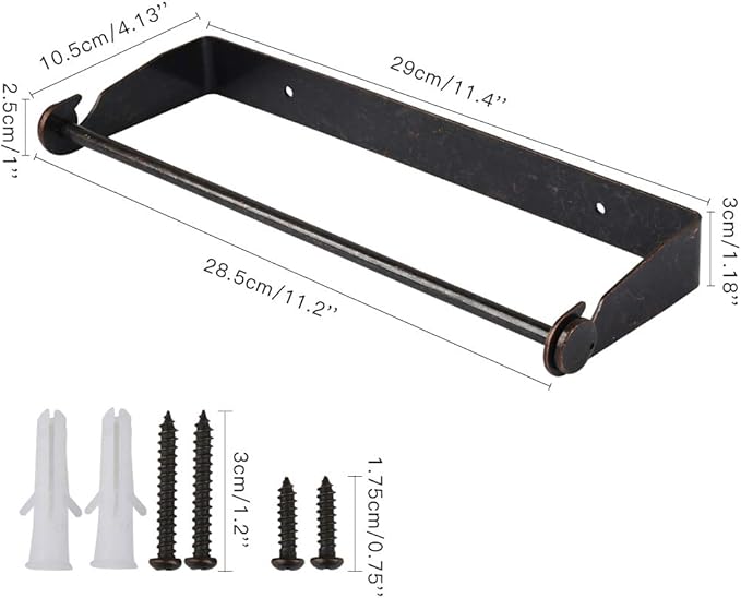 Under Cabinet Paper Towel Holder Wall Mount for Home Kitchen,Stainless Steel for Large Rolls-Bronze