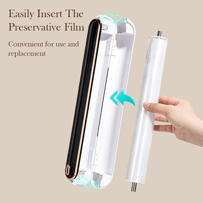EasyCutter- The Premium Effortless Cling Film Dispenser for Every Kitchen by COZYTO (Classic Black)