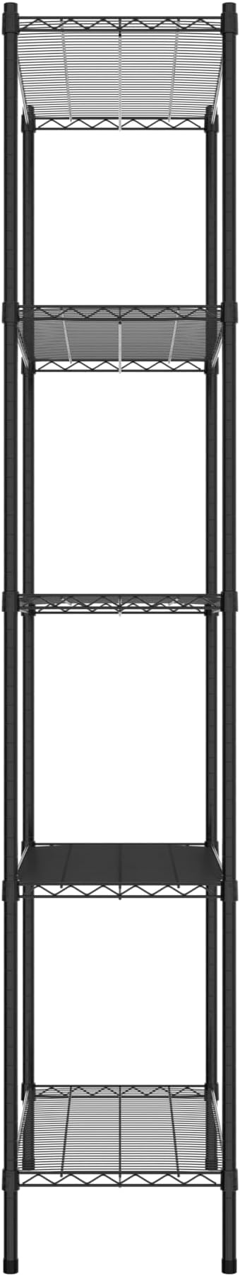 Commercial NSF Listed Black Epoxy Stationary Wire Shelving Kit 18" x 36" x 96", with 5 Shelves Perfect for Warehouse, Walk-in Refrigerator, Freezer, Grocery Store, Restaurant, Dishroom