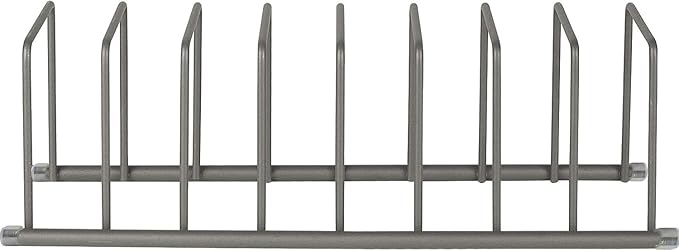 FitWell Kitchen Bakeware Organizer,Plate Racks,Rack for Plastic Lids,Cutting Boards,Cookie Sheets,Pots & Pans Holder,Compact Kitchen Storage,Cabinet Organizer (Industrial Gray)