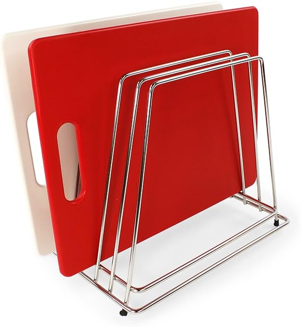 Commercial Cutting Board Rack, Fits 1" Thick Baking Pans and Sheets for Organizer - NSF Stainless Steel, Holds 6 Boards