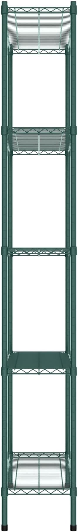 Commercial NSF Listed Green Epoxy Stationary Wire Shelving Kit 14" x 36" x 96", with 5 Shelves Perfect for Warehouse, Walk-in Refrigerator, Freezer, Grocery Store, Restaurant, Dishroom