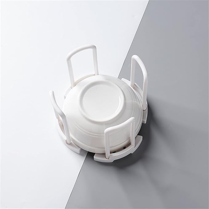 Retractable Dish Oganizer,Simplicity ABS and PP Material RV Dish Storage Bowl Holder,White Bowl Organizer for Kitchen Cabinets Chopsticks Storage Rack