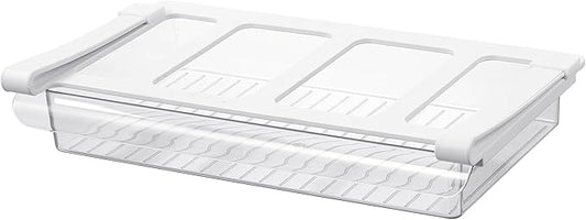 Bronkeeper Pull-Out Fridge Drawer Organizer - Under Shelf Storage Bins for Refrigerator Organization for Fruits Vegetables, Cheese & Deli (Flat & Wide)