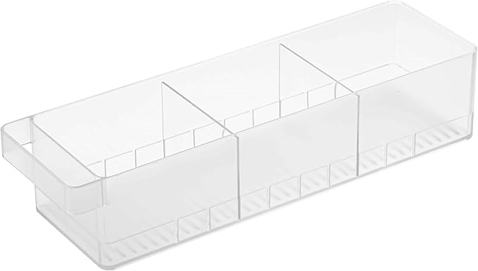 Yamazaki Home Tower Refrigerator Food Case Storage Kitchen Organizer With Adjustable Dividers - Transparent Pantry Holder, Stackable Fridge Drawer - Abs Plastic -