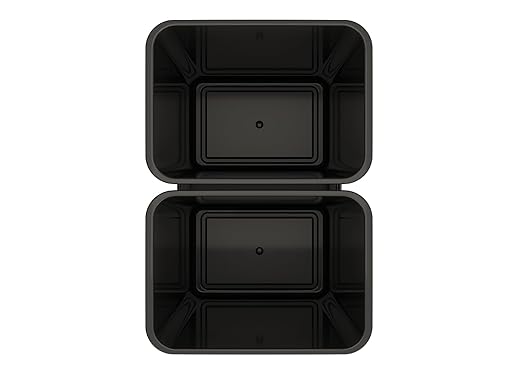 Rev-A-Shelf Double Pullout Trash Can for Under Kitchen Cabinets 50 Qt. 12.5 Gallon w/Soft-Close Slides for 21” Base Cabinets Black, 53WC-2150SCDM-218