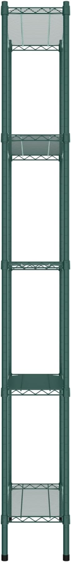 Commercial NSF Listed Green Epoxy Stationary Wire Shelving Kit 12" x 30" x 96", with 5 Shelves Perfect for Warehouse, Walk-in Refrigerator, Freezer, Grocery Store, Restaurant, Dishroom